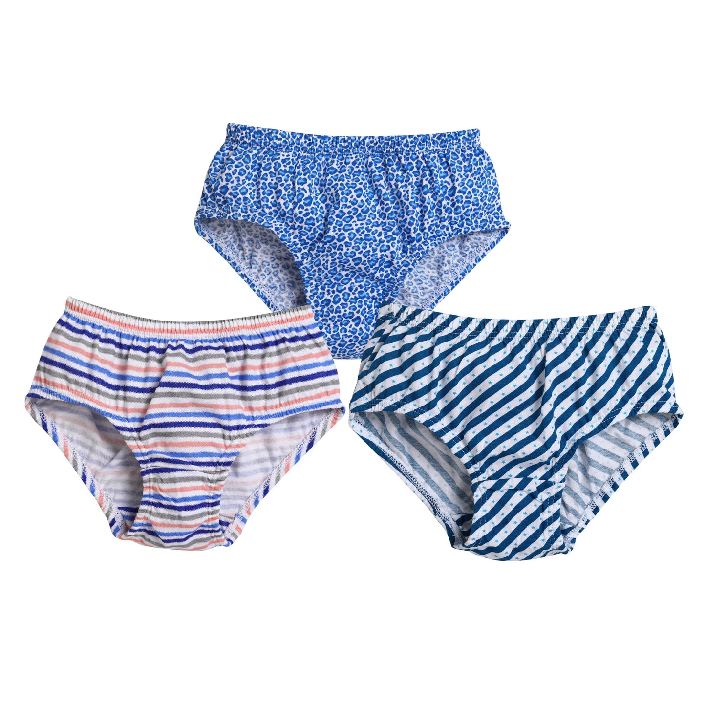 Sunshine Com Strip Blue Girl's Panties Set - Pack Of 3