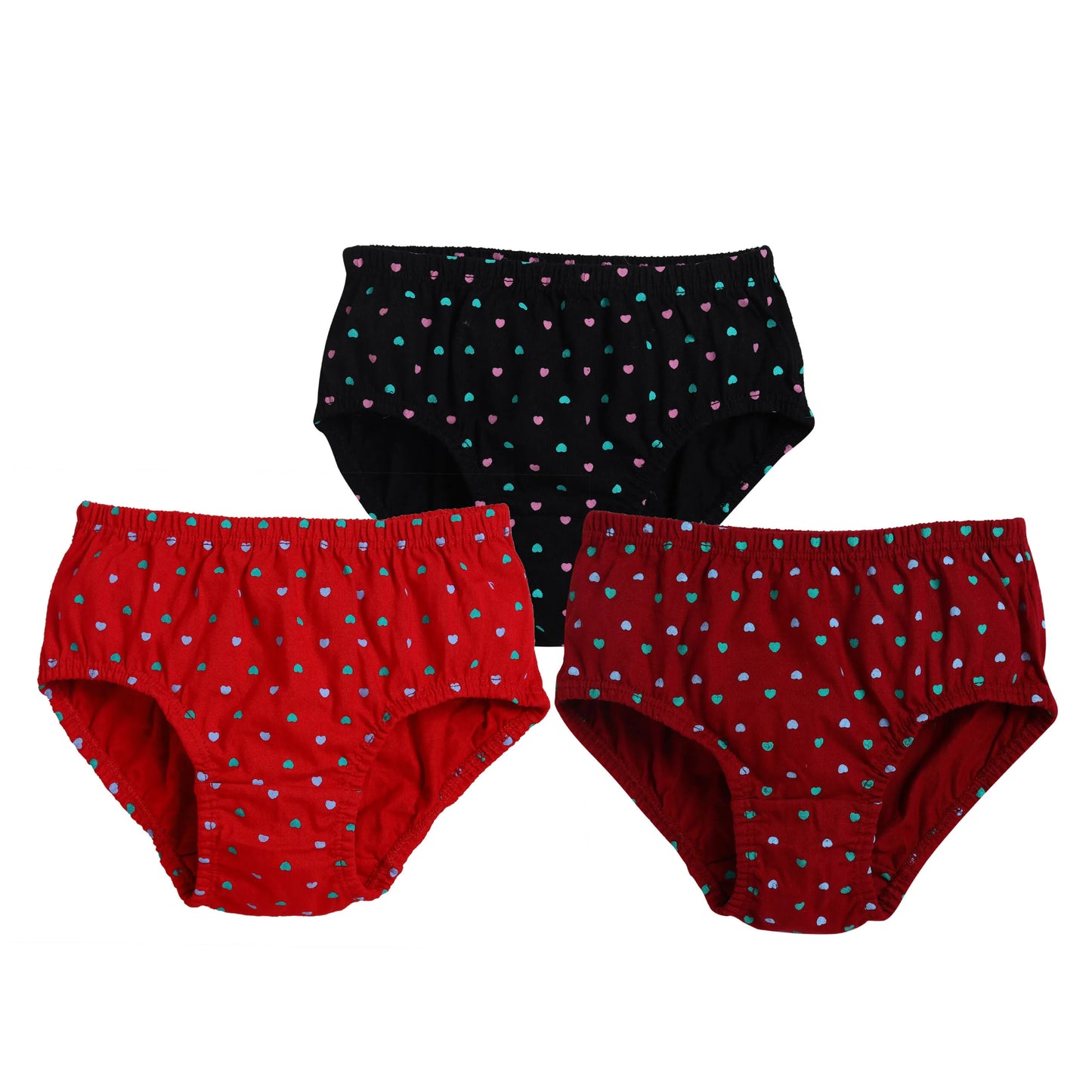 Sunshine Com Combo Heart Girl's Panties Set - Pack Of 3
