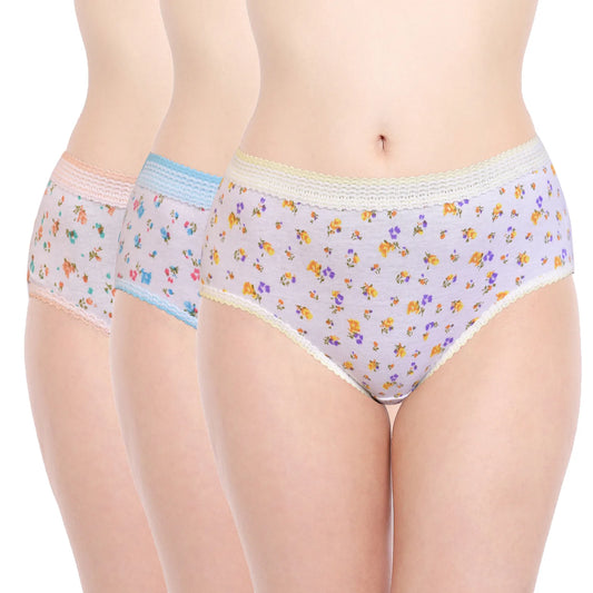 White Print Regular Women's Underwear Set - Pack Of 3